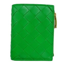 Bottega Veneta Wallet for Women and Men, Small Leather Bi-fold Wallet, Intrecciato, Green, Compact