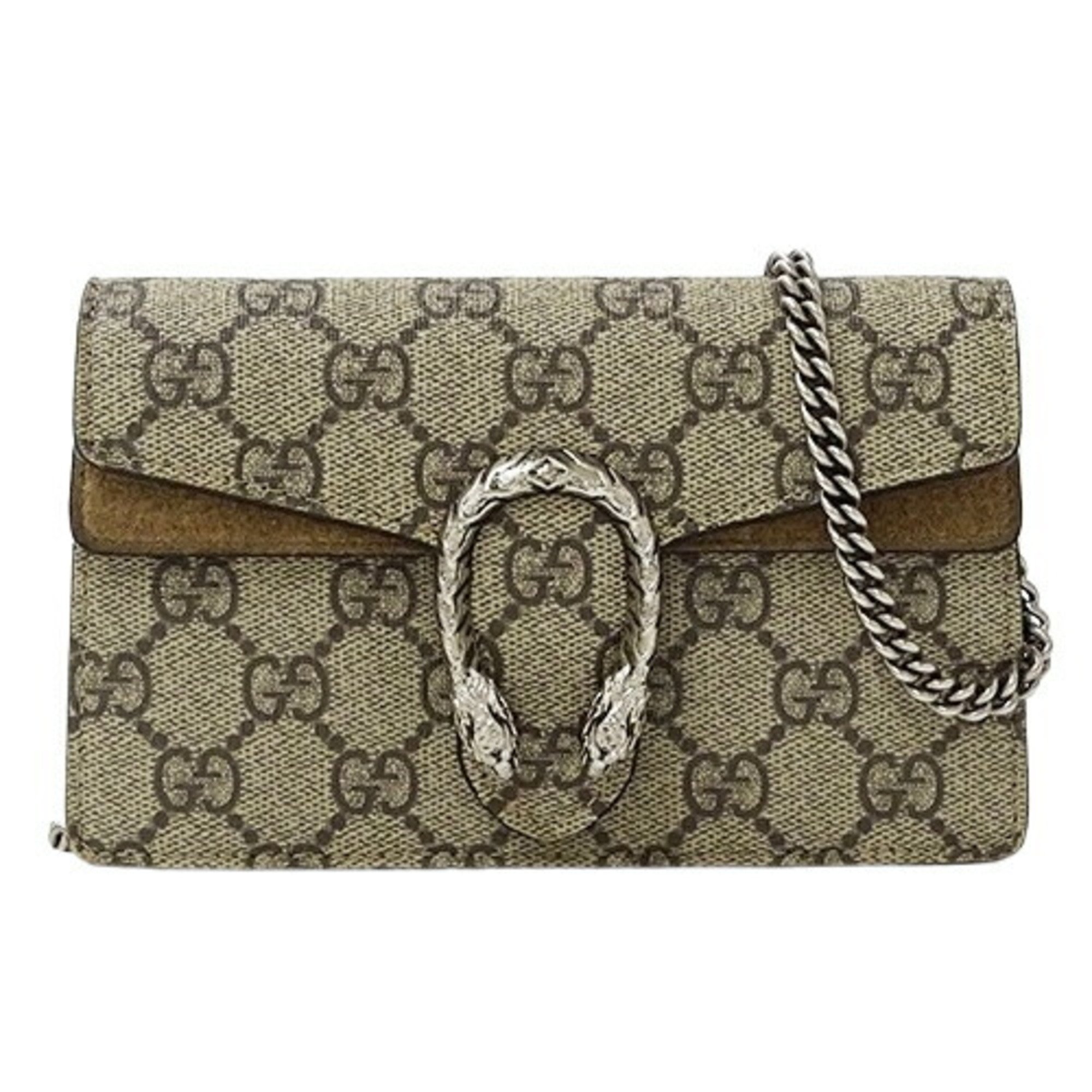 Gucci GUCCI Bag Women's Shoulder Dionysus GG Supreme Super Brown Beige 476432 Chain