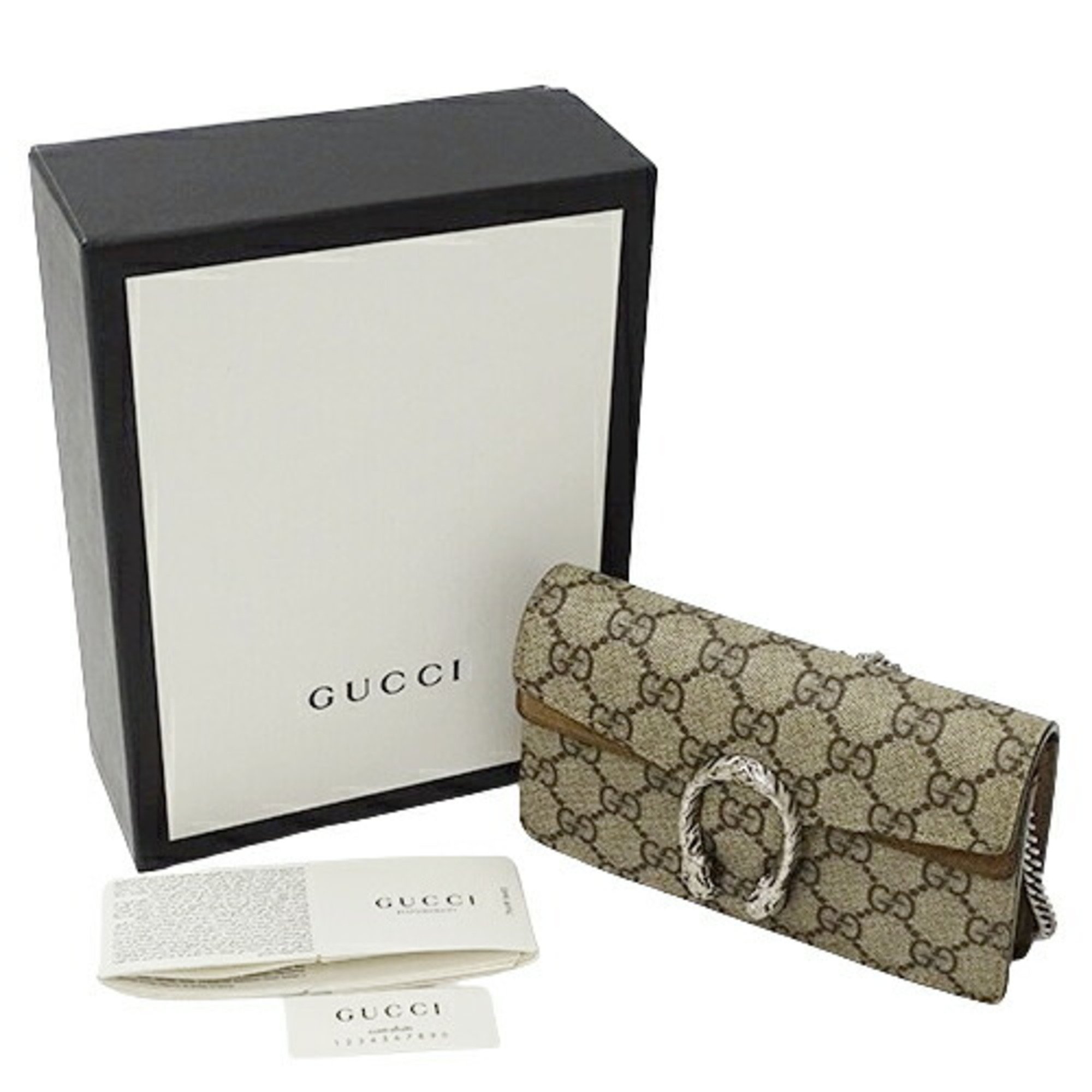 Gucci GUCCI Bag Women's Shoulder Dionysus GG Supreme Super Brown Beige 476432 Chain