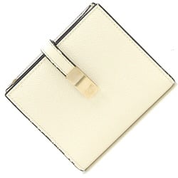 Valextra Bi-fold Wallet Small V9E39 Ivory Leather Compact White Women's