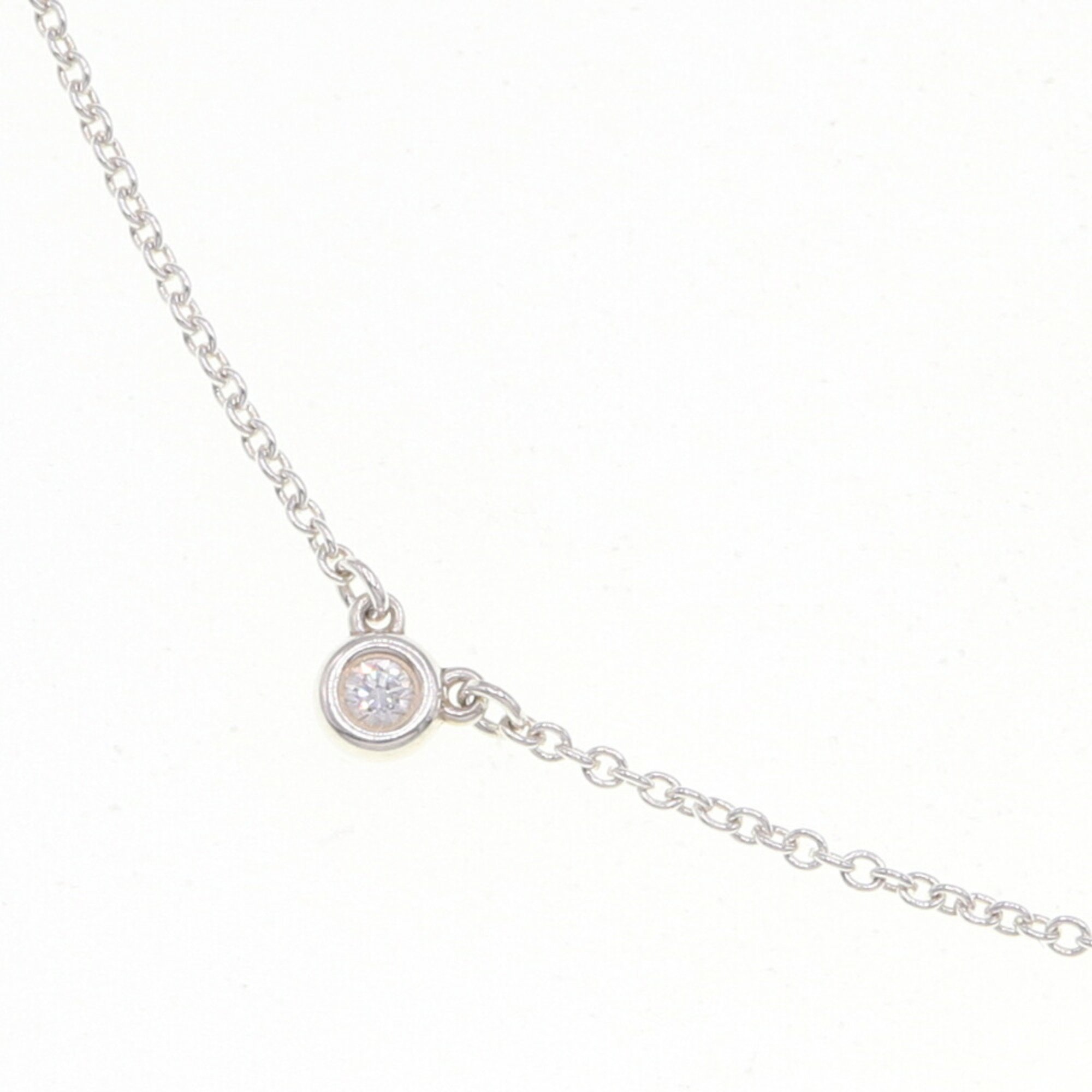 Tiffany Necklace Elsa Peretti By the Yard 1P Diamond SV Sterling Silver 925 1 Pendant Women's TIFFANY & CO