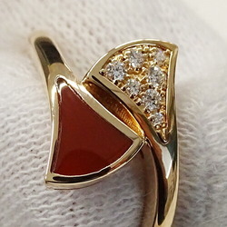 BVLGARI Women's Ring 750PG Diamond Carnelian Diva Dream Pink Gold 356444 #53 Size 12.5 Polished