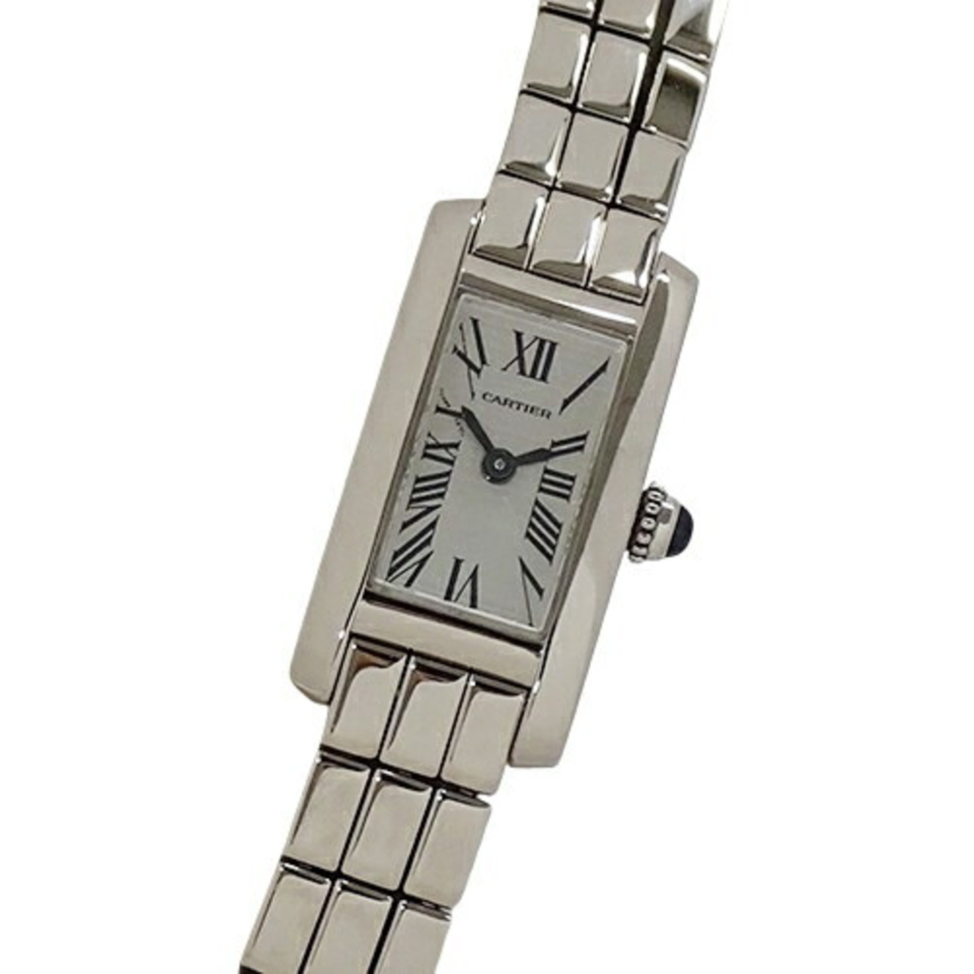 Cartier Women's Tank Alonge Lanier Watch, Quartz, 750WG, White Gold, W15364W3, Square, Polished