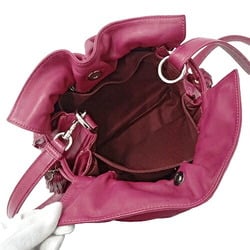 LOEWE Women's Shoulder Bag Flamenco Leather Wine Red Magenta