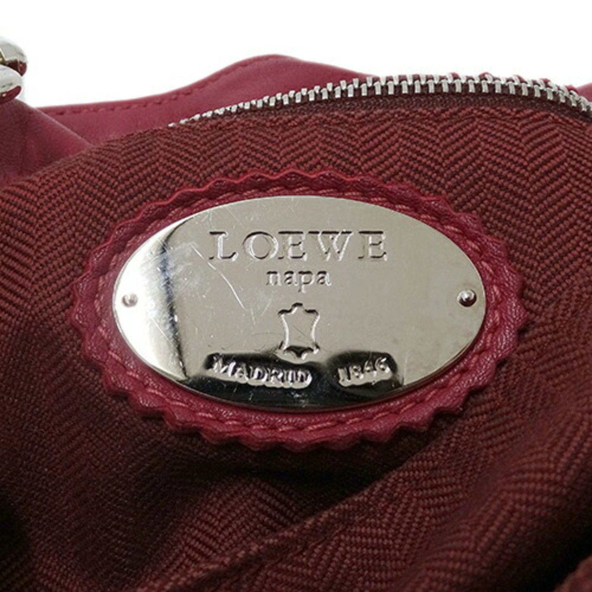 LOEWE Women's Shoulder Bag Flamenco Leather Wine Red Magenta