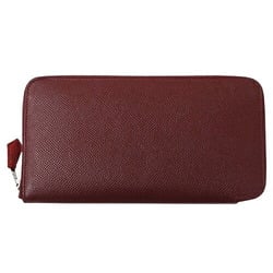 Hermes HERMES Wallet Women's Long Azap Silk In Classic Veau Epsom Bordeaux Wine Red Round T Engraved