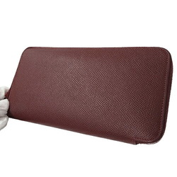 Hermes HERMES Wallet Women's Long Azap Silk In Classic Veau Epsom Bordeaux Wine Red Round T Engraved