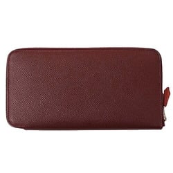 Hermes HERMES Wallet Women's Long Azap Silk In Classic Veau Epsom Bordeaux Wine Red Round T Engraved