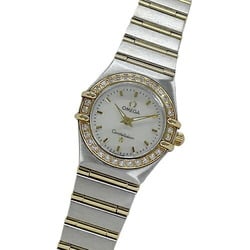 OMEGA Constellation 1267.70 Ladies' Watch Shell Diamond Quartz Stainless Steel SS Gold YG Full Bar Combi Polished