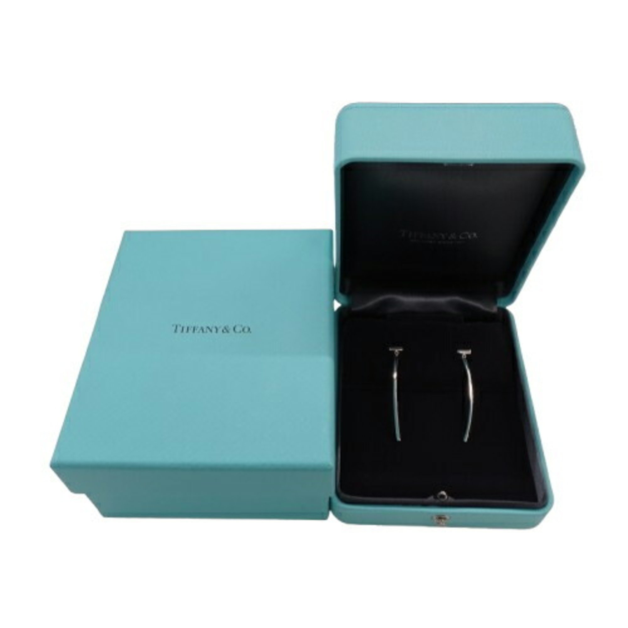 Tiffany & Co. Earrings for Women, 750WG T-Wire, T-Bar, White Gold, Polished