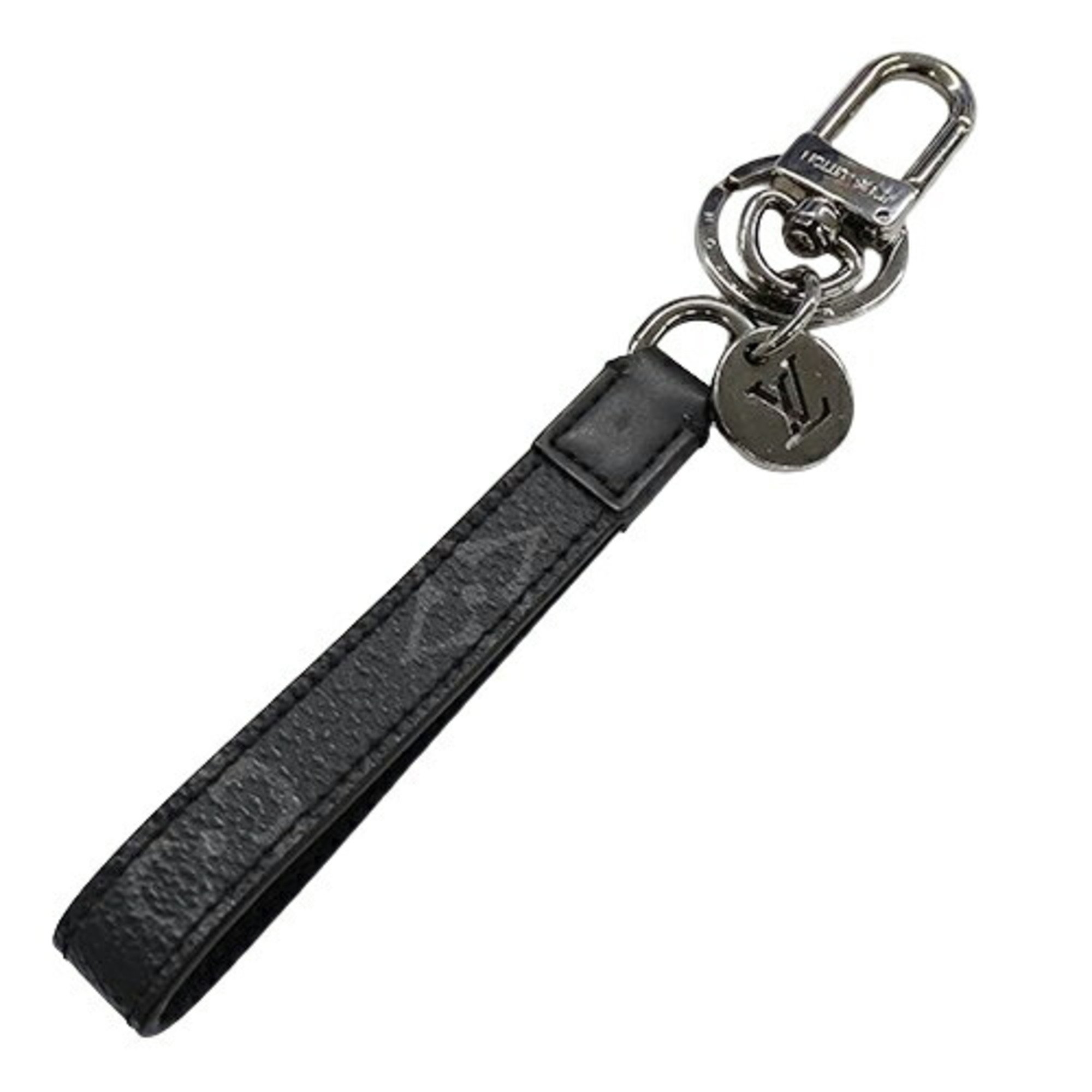 Louis Vuitton LOUIS VUITTON Keyring Monogram Eclipse Men's Keychain Dragonne M61950 CX0139