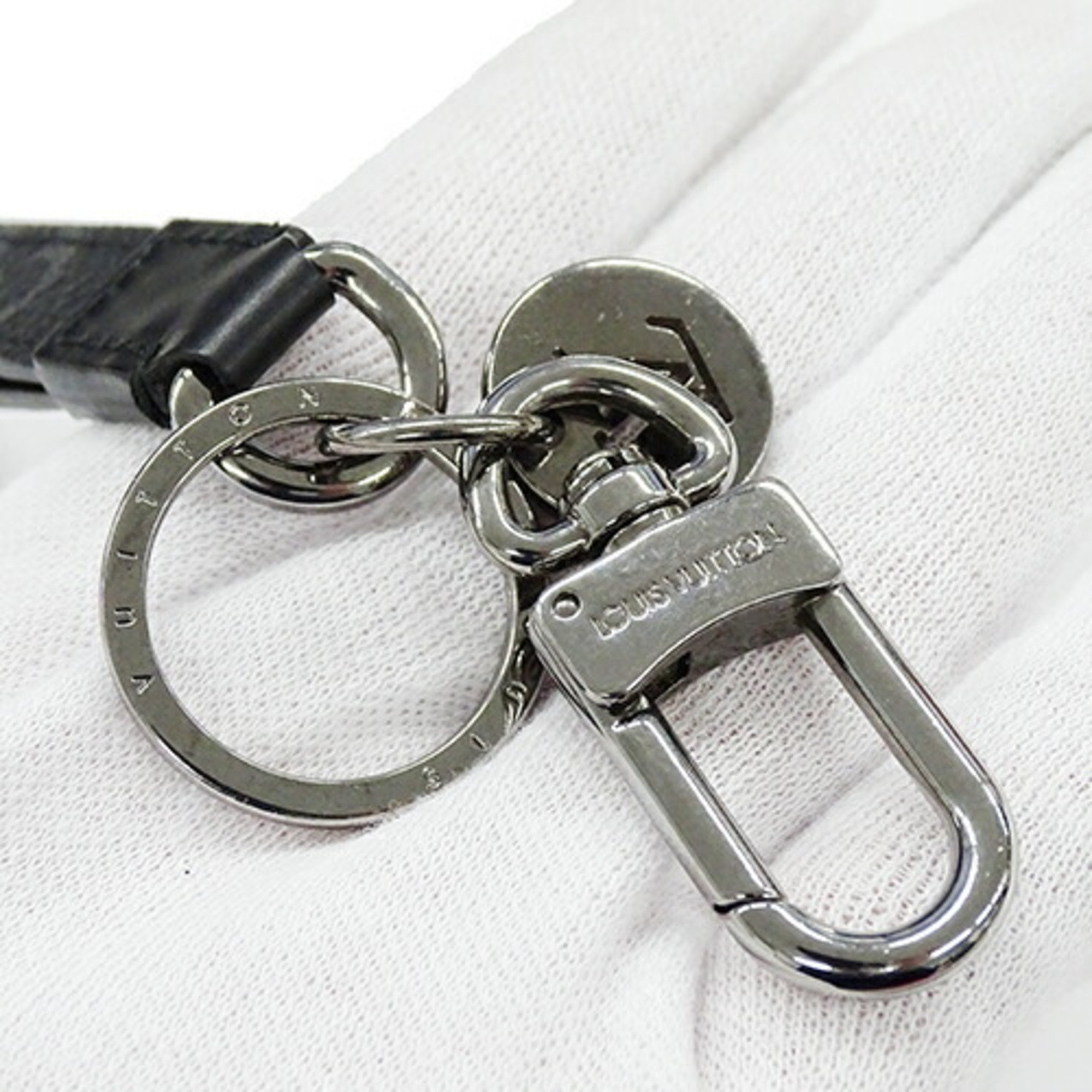 Louis Vuitton LOUIS VUITTON Keyring Monogram Eclipse Men's Keychain Dragonne M61950 CX0139