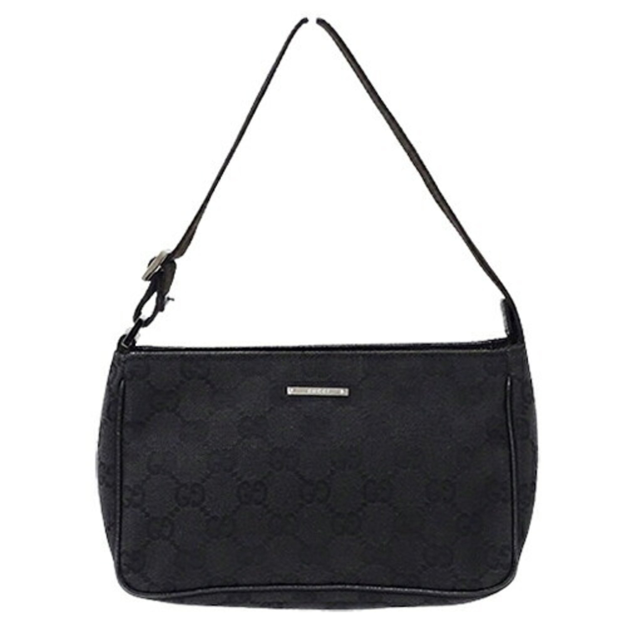 GUCCI Pouch Women's Hand Handbag GG Canvas Black 106644 Bag