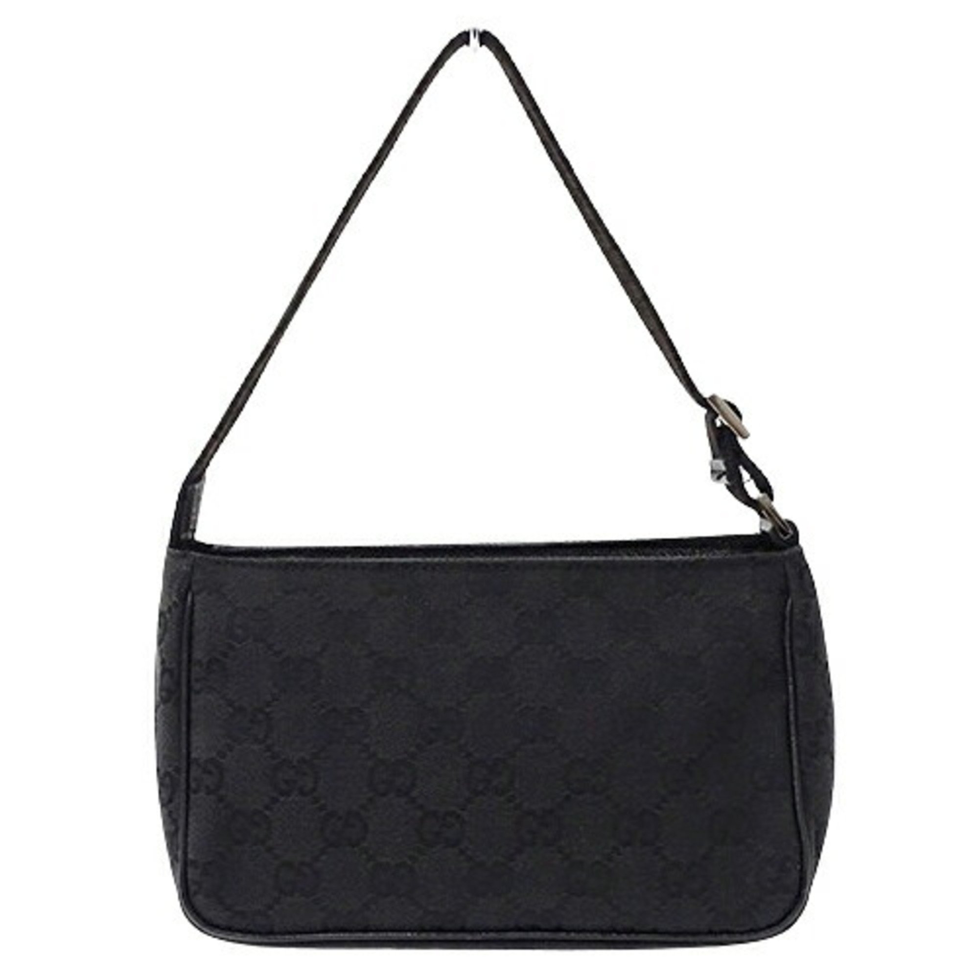 GUCCI Pouch Women's Hand Handbag GG Canvas Black 106644 Bag