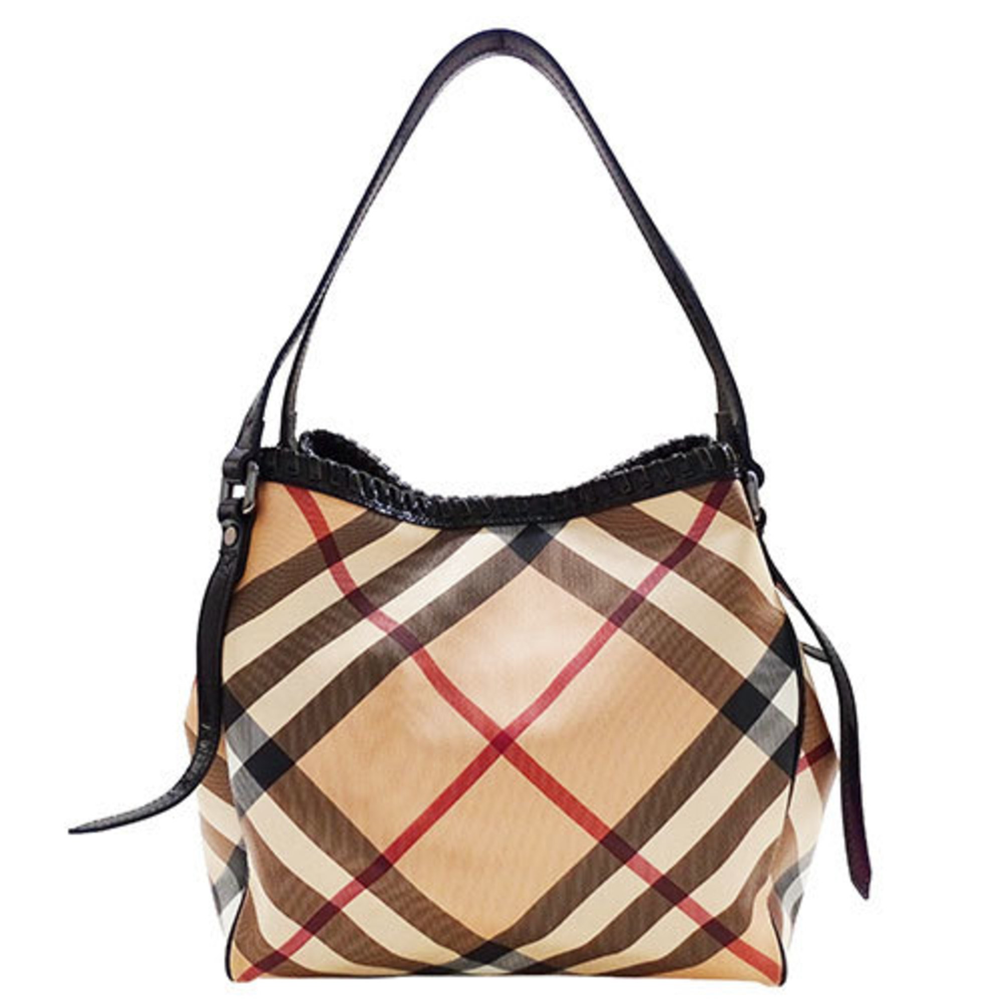 Burberry BURBERRY Bag Women's Tote Beige Check Pattern