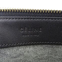 CELINE Women's Shoulder Bag Leather Trio Large Black Pouch