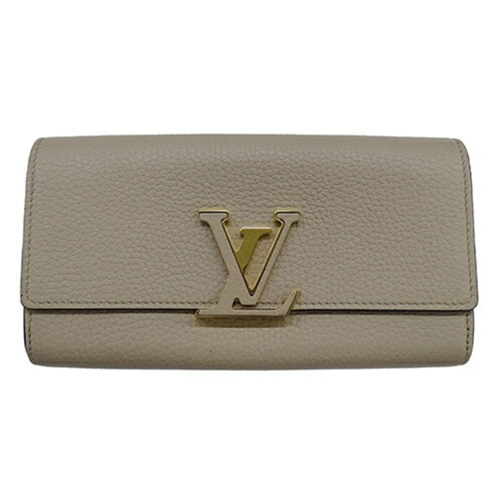 Louis Vuitton LOUIS VUITTON Wallet Women's Long Taurillon Leather Portefeuille Capucines Gale M61249 IC Chip