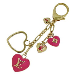 LOUIS VUITTON Charm Women's Keychain Bijoux Sac Cool Heart Gold Pink M65759