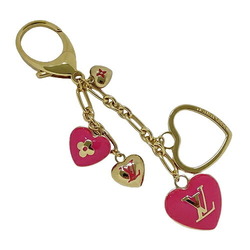 LOUIS VUITTON Charm Women's Keychain Bijoux Sac Cool Heart Gold Pink M65759