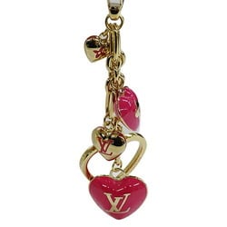 LOUIS VUITTON Charm Women's Keychain Bijoux Sac Cool Heart Gold Pink M65759