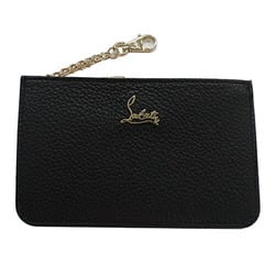 Christian Louboutin wallet for women and men, coin case, key leather, W PANETTONE, black, 3185117, compact