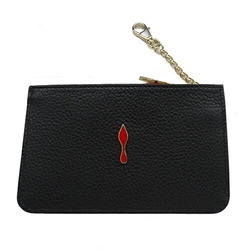 Christian Louboutin wallet for women and men, coin case, key leather, W PANETTONE, black, 3185117, compact