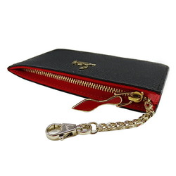 Christian Louboutin wallet for women and men, coin case, key leather, W PANETTONE, black, 3185117, compact