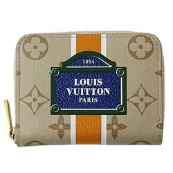 Louis Vuitton LOUIS VUITTON Wallet Monopanam Women's Coin Case Zipper Purse M82691 Beige Round