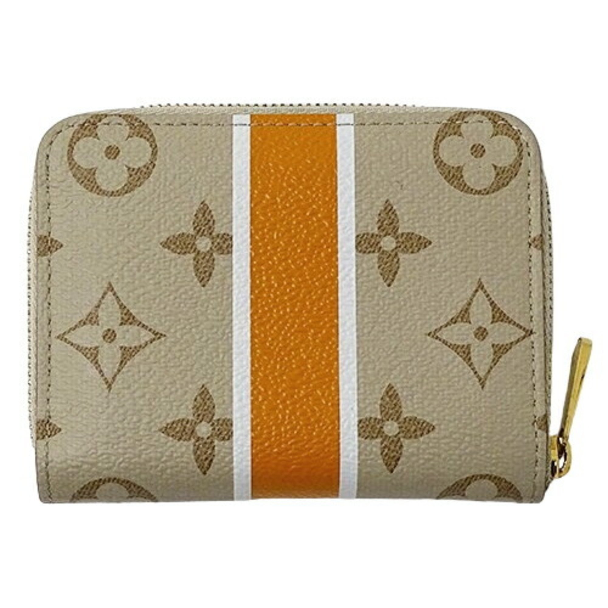 Louis Vuitton LOUIS VUITTON Wallet Monopanam Women's Coin Case Zipper Purse M82691 Beige Round