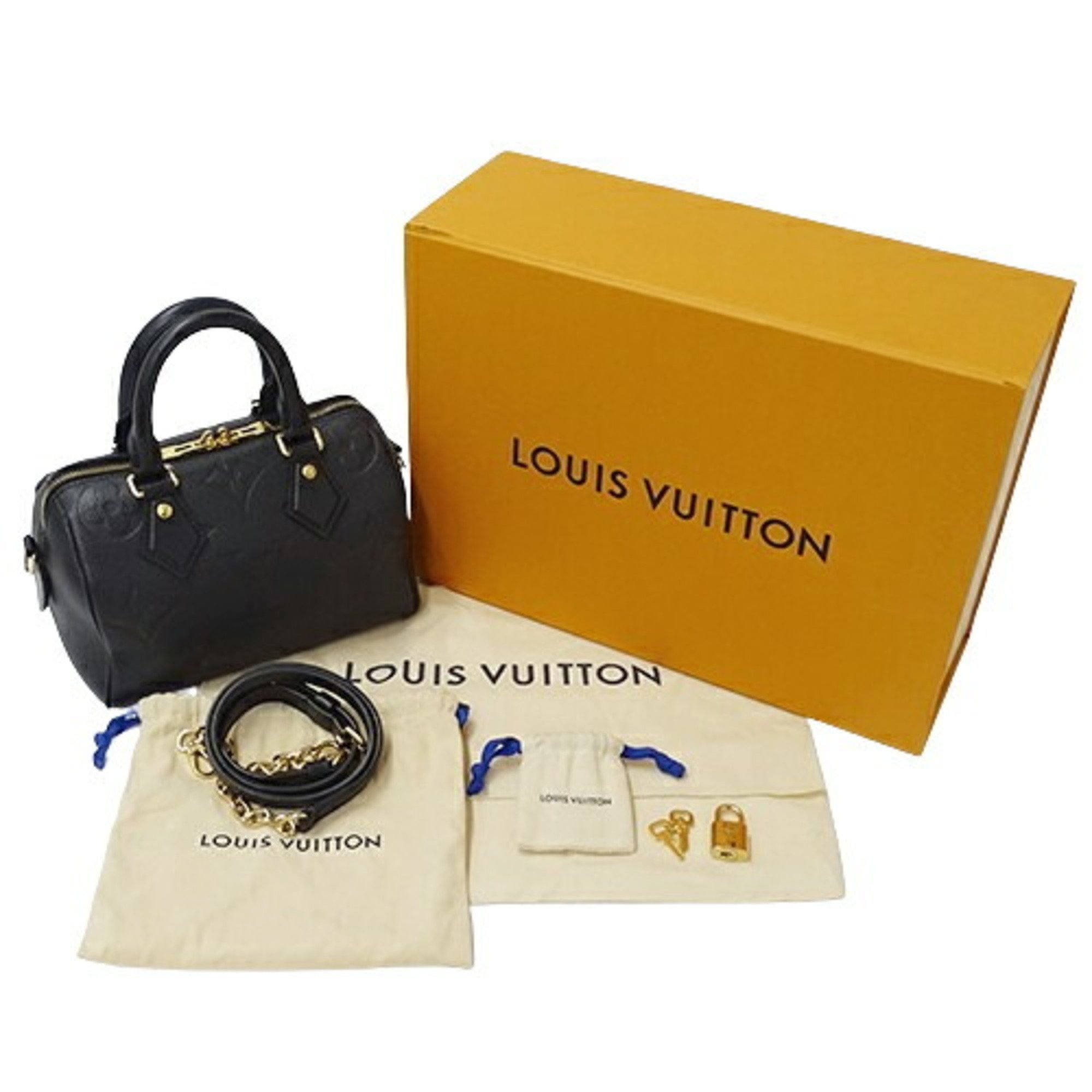 Louis Vuitton LOUIS VUITTON Bag Monogram Empreinte Women's Handbag Shoulder 2way Speedy Bandouliere 20 Noir M58953 Black