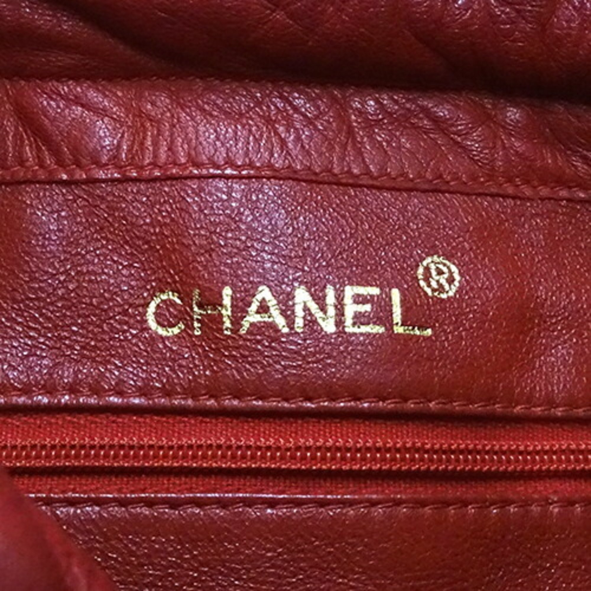 Chanel CHANEL Bag Matelasse Women's Shoulder Lambskin Red Chain Bucket