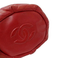 Chanel CHANEL Bag Matelasse Women's Shoulder Lambskin Red Chain Bucket