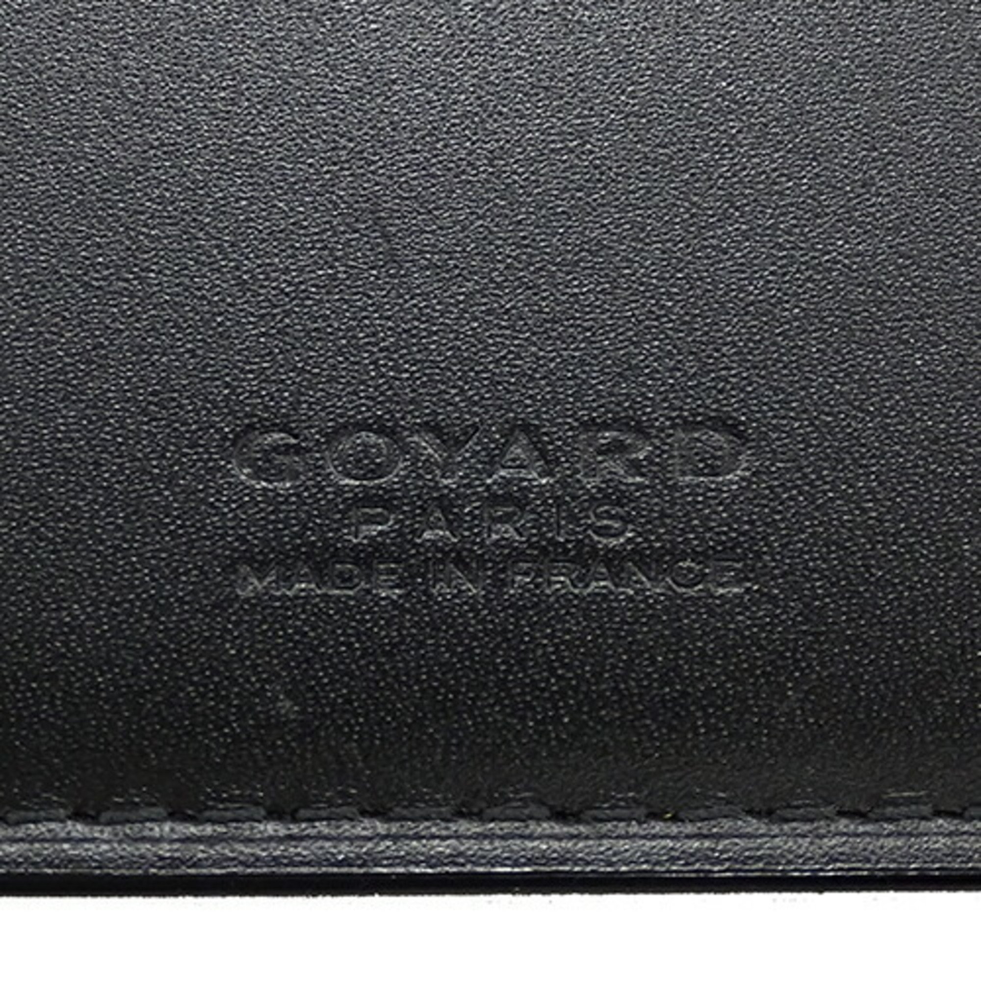 GOYARD Men's Wallet Long Bi-fold PVC Leather Richelieu Henry Bone Black