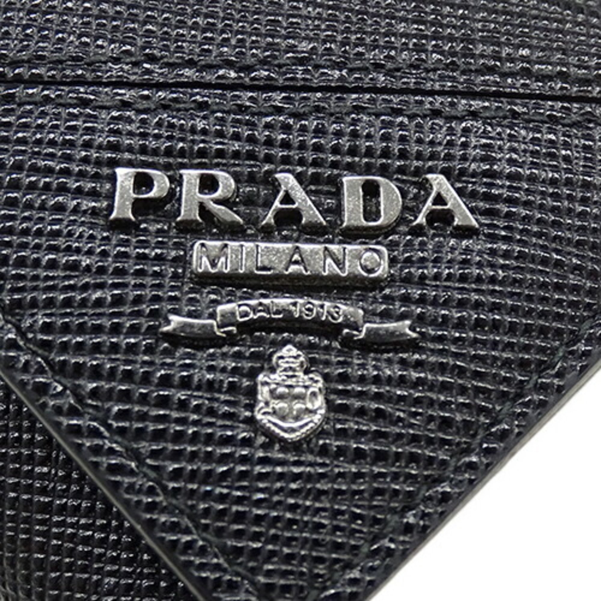 PRADA Key Case for Women and Men, 6 Rings, Saffiano, Black, 2PG222