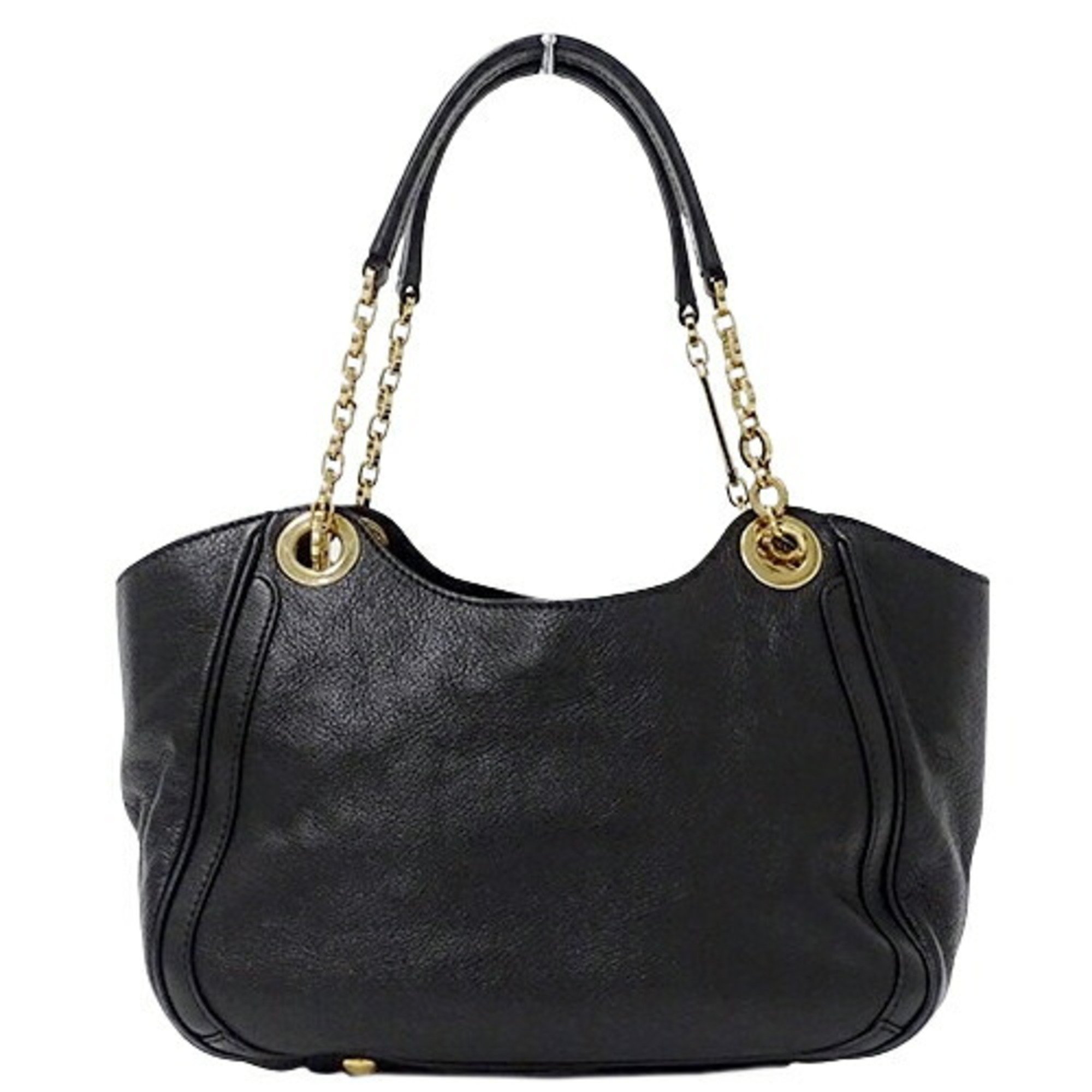 Salvatore Ferragamo Ferragamo Women's Tote Bag Double Gancini Leather Black Chain