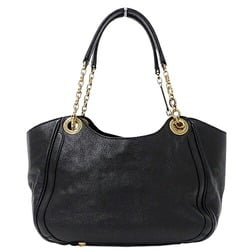 Salvatore Ferragamo Ferragamo Women's Tote Bag Double Gancini Leather Black Chain