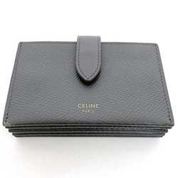 Celine card case accordion f-21339 grey holder leather CELINE ladies compact