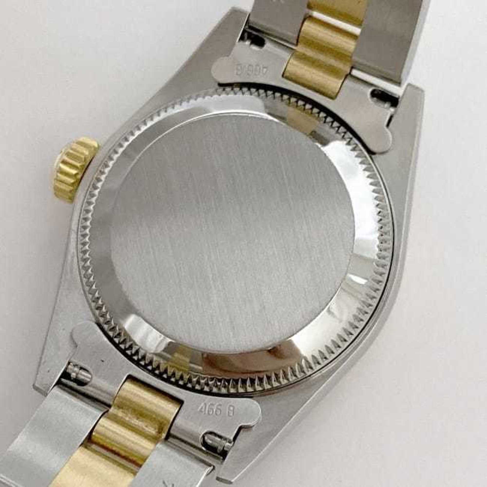 Rolex Watch Oyster Perpetual f-21375 Silver Gold 67183 Ladies SS 750 Automatic U Series ROLEX Overhauled Polished Combination Winding