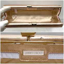 Jimmy Choo clutch bag ec-21348 pink gold leather JIMMY CHOO handbag purse ladies compact