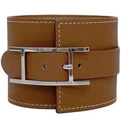 Hermes bracelet f-21358 camel brown bangle leather swift □P engraved HERMES H belt ladies accessories