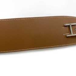 Hermes bracelet f-21358 camel brown bangle leather swift □P engraved HERMES H belt ladies accessories