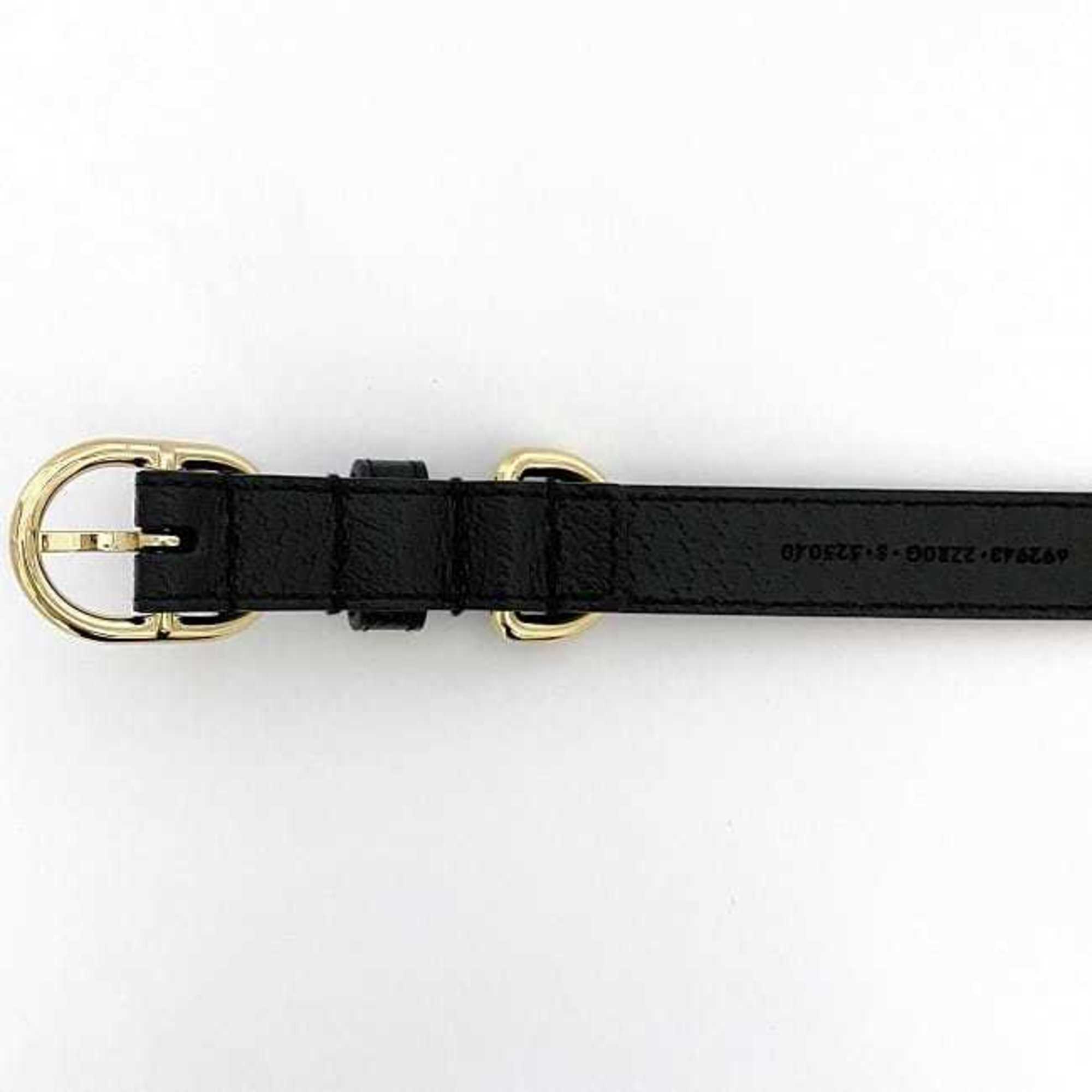 Gucci Collar ec-21388 Black Interlocking 692943 Small Dog Leather GUCCI Pet Lead Walking GG Supplies Adjustable Size