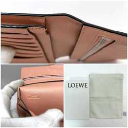 LOEWE Bi-fold Long Wallet Vertical Large f-21349 Orange Brown Anagram C660S40X01 Leather 061852 Grain Women's