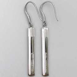 Tiffany Bar Earrings f-21315 Silver 1837 Ag 925 TIFFANY&Co. Swing Both Ears Women's Men's Polished