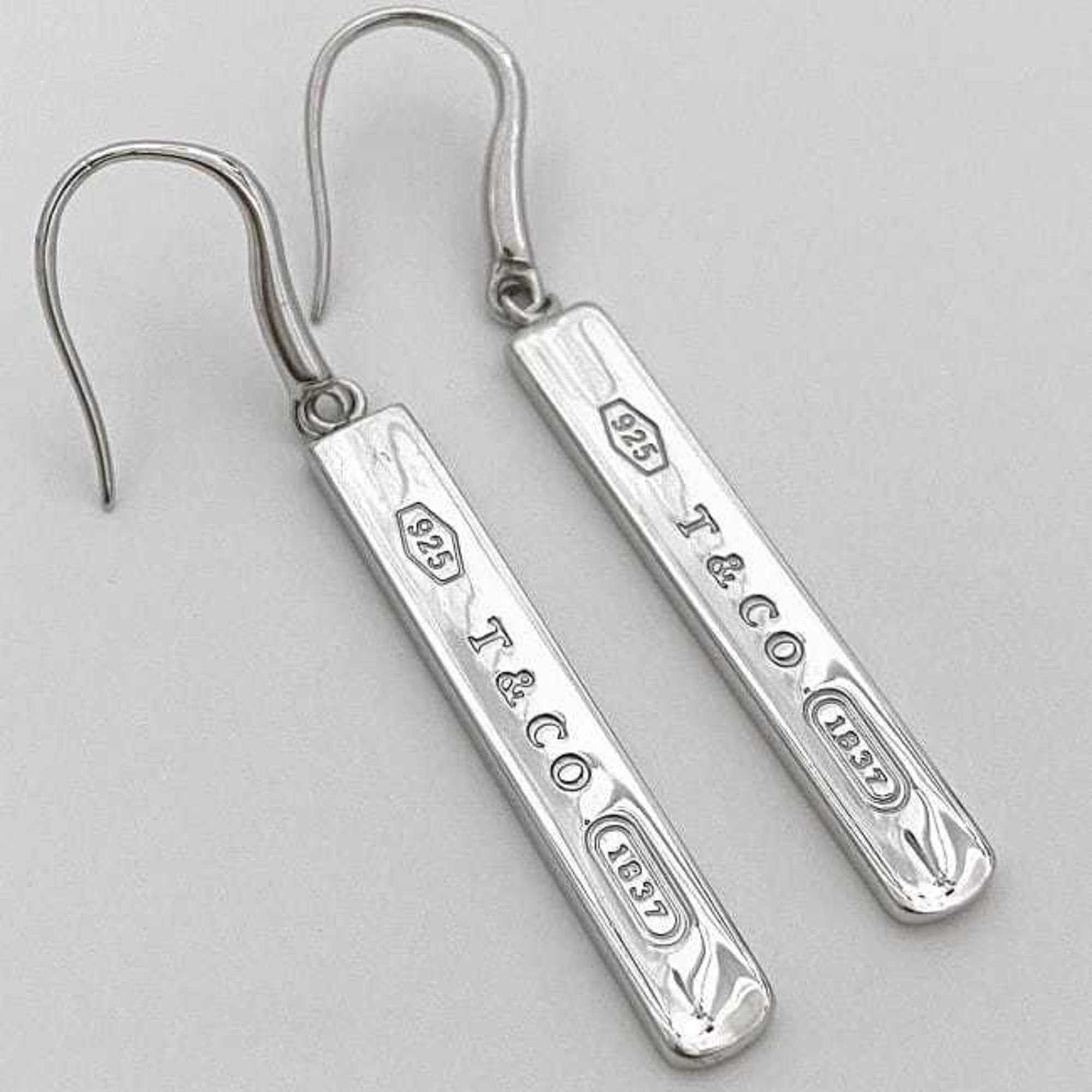 Tiffany Bar Earrings f-21315 Silver 1837 Ag 925 TIFFANY&Co. Swing Both Ears Women's Men's Polished