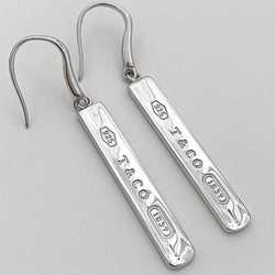 Tiffany Bar Earrings f-21315 Silver 1837 Ag 925 TIFFANY&Co. Swing Both Ears Women's Men's Polished