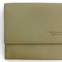 Bottega Veneta Bi-fold Long Wallet ec-21351 Beige Khaki 649537-1516 Leather BOTTEGA VENETA Bi-color Women's