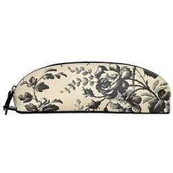 Gucci Pen Case ec-21389 Beige Black Herbarium 662130 Pencil PVC Leather GUCCI Small Capacity Chic Unisex