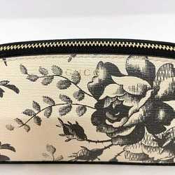 Gucci Pen Case ec-21389 Beige Black Herbarium 662130 Pencil PVC Leather GUCCI Small Capacity Chic Unisex