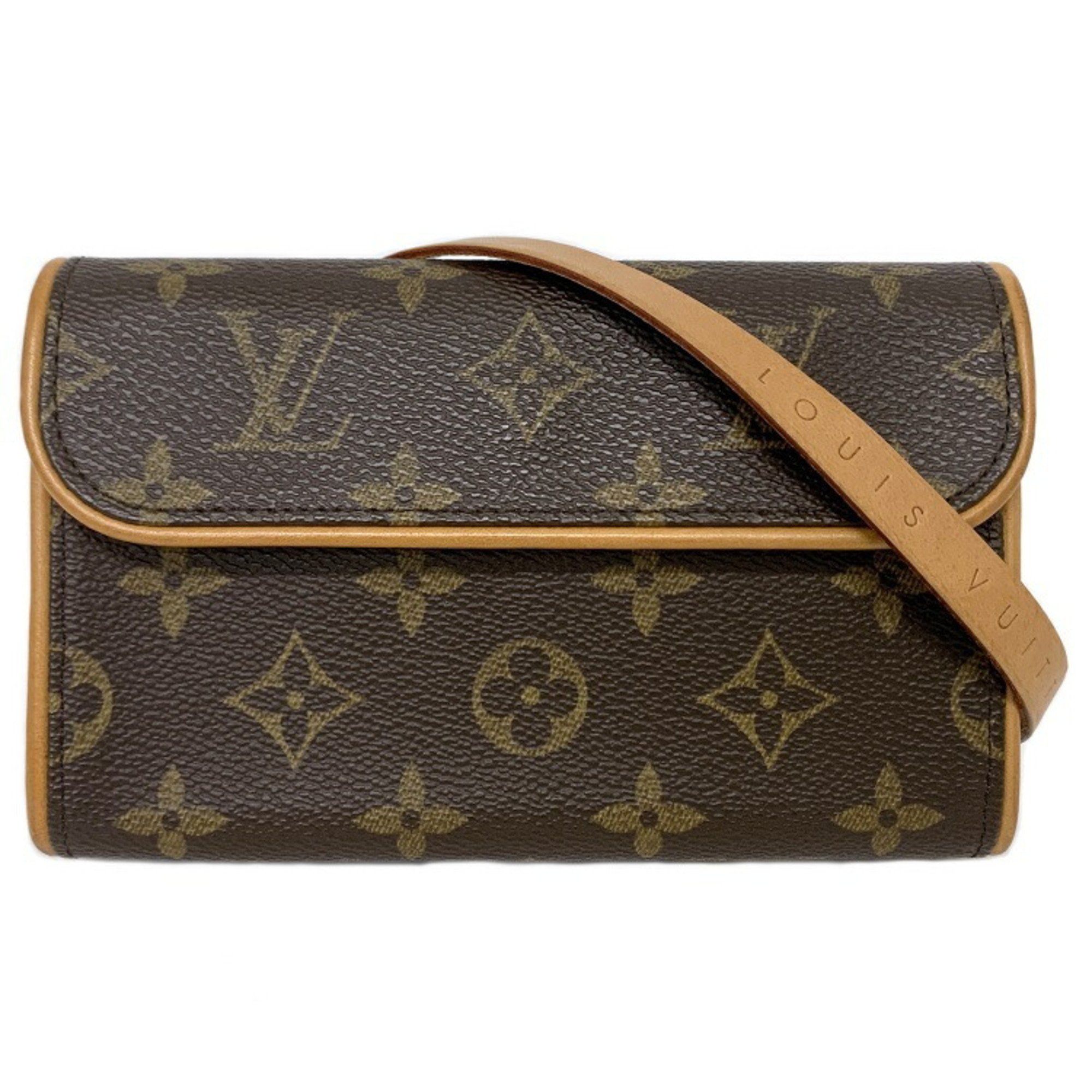 Louis Vuitton Belt Bag Pochette Florentine Monogram M51855 Waist Pouch S Size Tanned Leather FL0043 f-11883 LOUIS VUITTON Flap Women's Brown LV f-11833